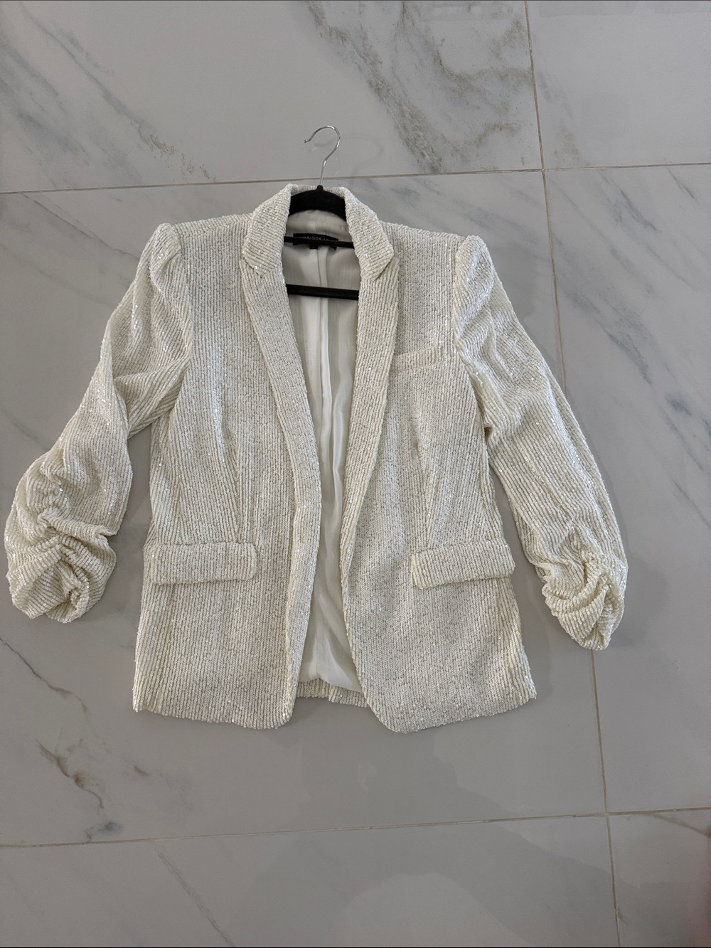Generation Love Ivory Textured Open-Front Blazer